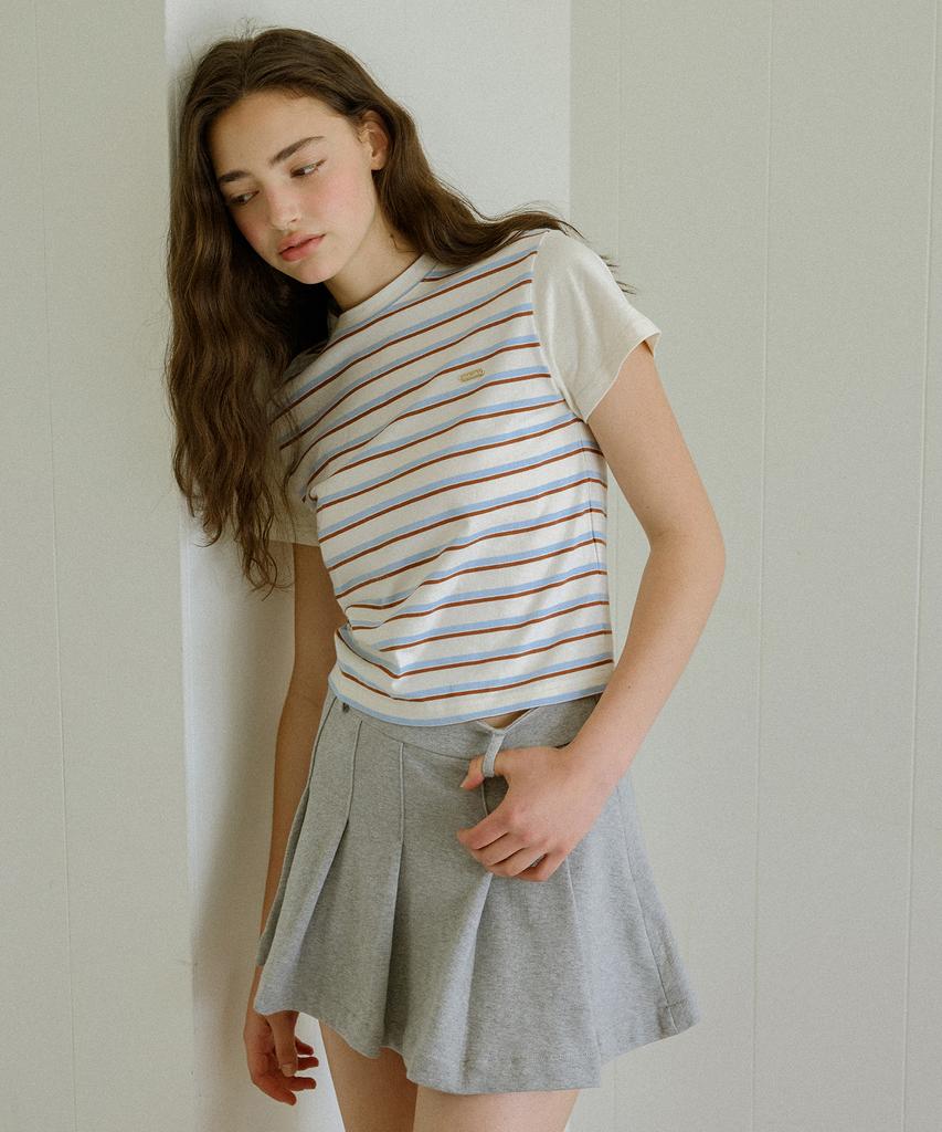 Letter From Moon Miyu Pleated Mini Skirt (Gray)