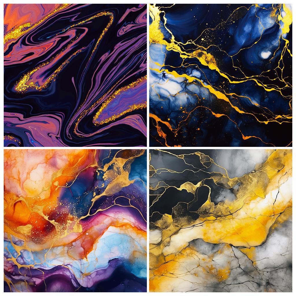 12 Sheets/Bag Marble Gilt Background Paper Personalized Diy Decorative Material Paper Handbook