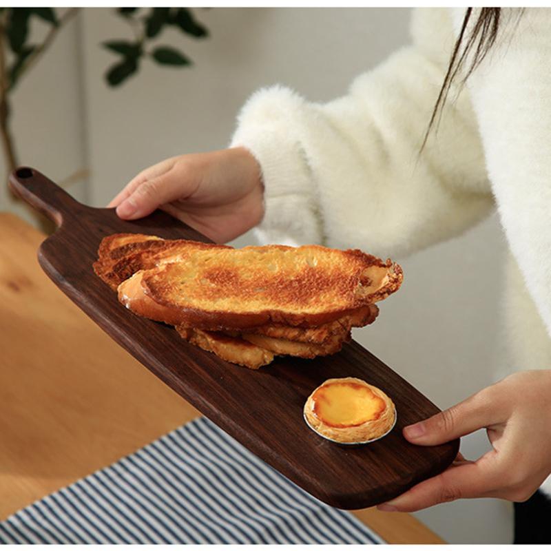 1 peça Tábua de Corte de Madeira Maciça, Tábua de Corte de Madeira para Cozinha, Madeira de Faia Nogueira Preta Tábuas de Charcutaria para Pizza Pão Frutas Legumes