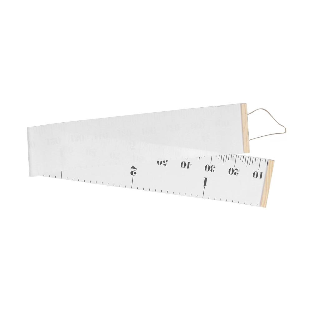 Pine Wood Canvas Height Measuring Ruler Dual Scale Mark Home Growth Recording Chart Family Bedroom