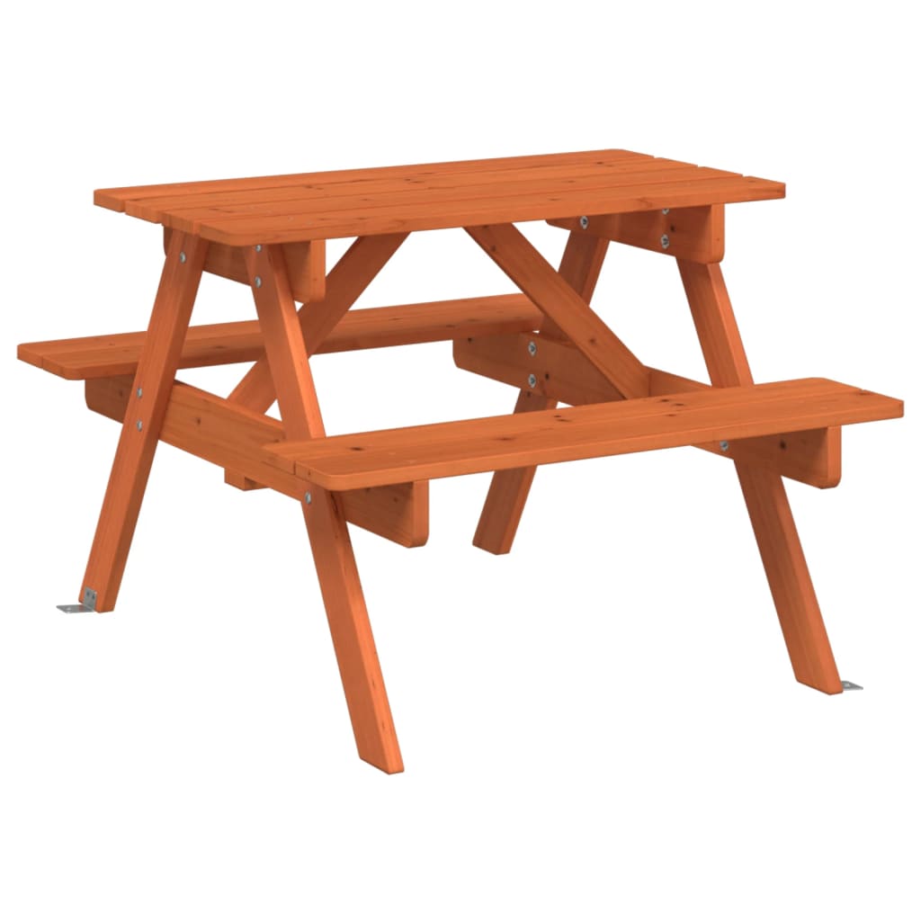 Vidaxl Picnic Table For 4 Children, With Umbrella, Fir Wood