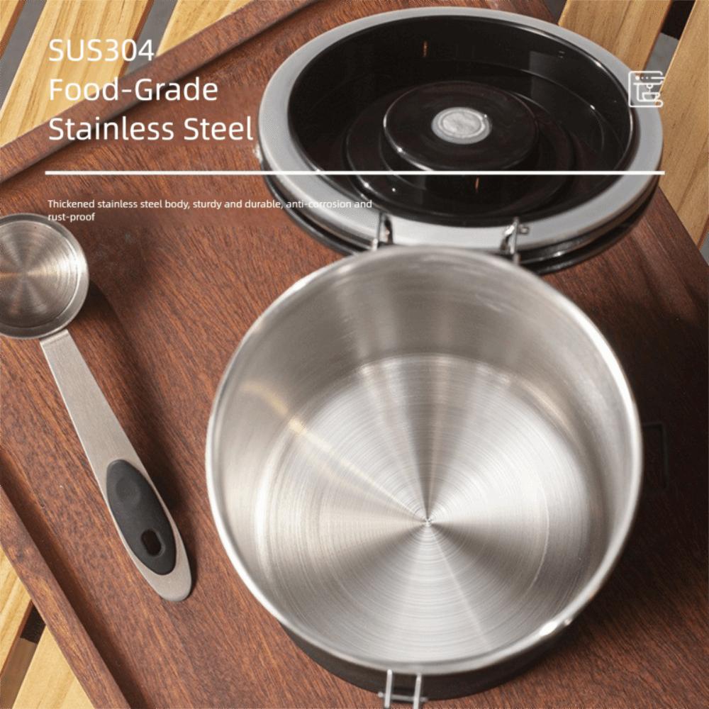 Sealed Coffee Bean Storage Box Stainless Steel Kitchen Storage Jars Coffee Bean Cans  Cafe Supplies