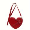 Heart-shaped Diagonal Shoulder Bag Valentine's Day Romantic Theme Ladies Fashion Heart-shaped Shoulder Bag Zipper Solid Color