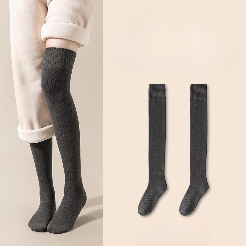 Women's High Socks, Thickened and Warm Thigh Knee Pads for Autumn and Winter. Half-length Socks That Reach The Knees In Winter