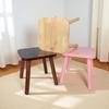 BEE&OAK Solid Rubberwood Small Stool for Adults and Children, Stylish Colors, Perfect for Bedrooms, Bathrooms, and Kitchens, Plant Stand, Square Stool
