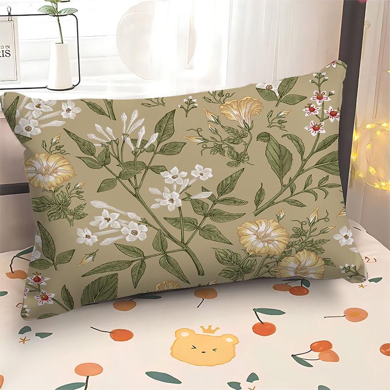 European Plant & Flower Pillowcase with Nordic Geometric Design Rectangular Sofa Cover Customizable