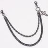 Hip Hop Metal Waist Chain For Men With Dual Layer Skull And Cross Pendant Youth Accessories