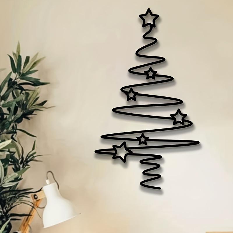 1pc Metal Christmas Tree Wall Art Holiday Decor Indoor Outdoor Star Ornaments Living Room Courtyard Garden Christmas Wall Decor