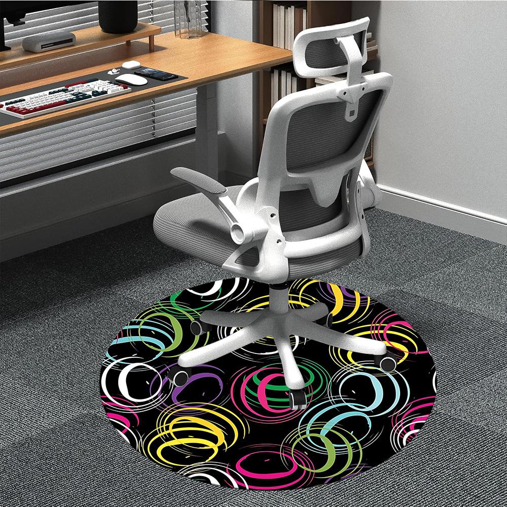 

1pc Colorful Circles Chair Carpet for Office, Perfect for Office, Holiday Party Decoration Choice yy260314093 80cm by 80cm