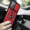 Coque pour iPhone 14 Pro Max - Rouge - Renforcée - Béquille 360° - Antichoc - Style Armée