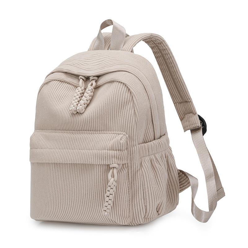 Schoolbag Corduroy Backpack Women's 1011 New Student Casual Drawstring Backpack ins Wind Travel Small School Bag