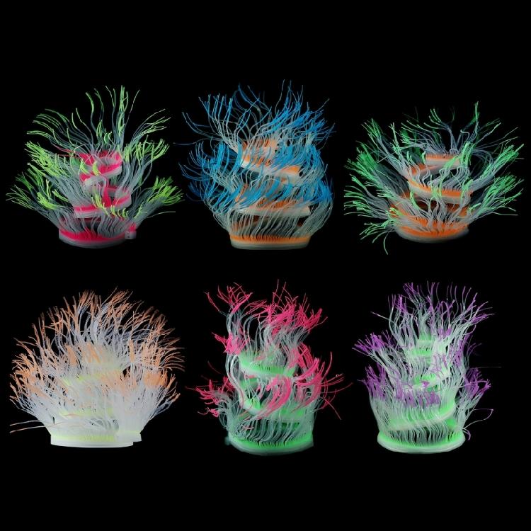 Glass Aquariums Ornament Noctilucent SeaAnemone Fishtanks Glowing Landscapes