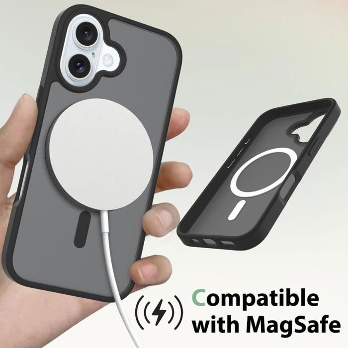 Coque de protection pour téléphone - BOOLING - iPhone 16 - Antichoc - Translucide - Recharge sans fil