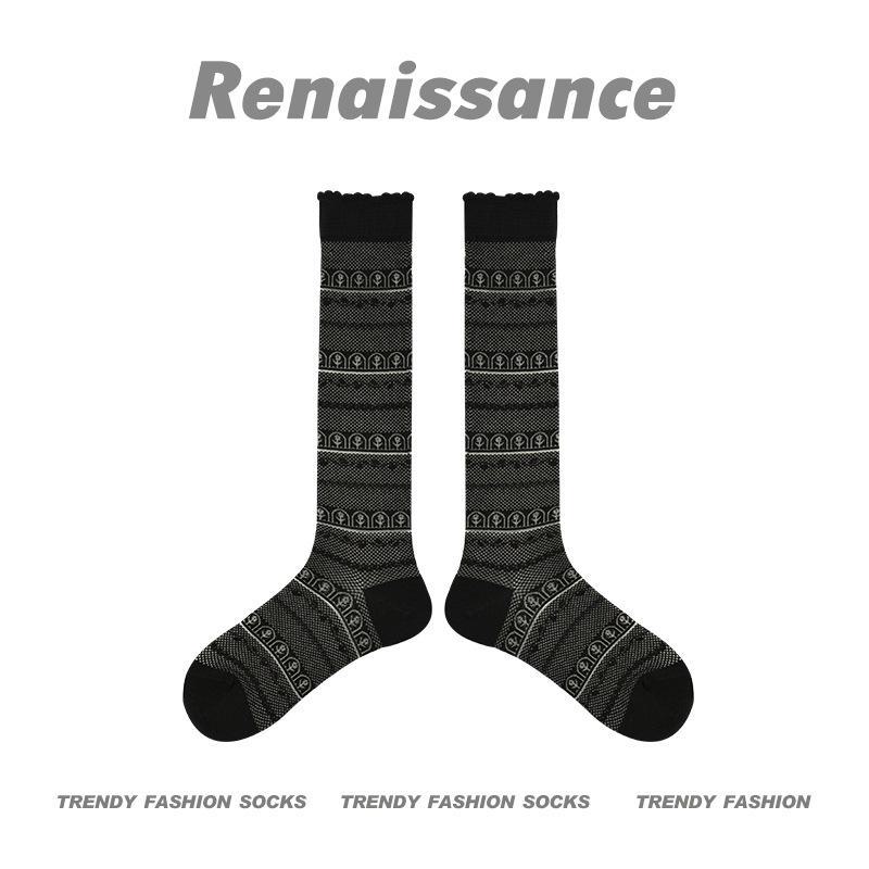 

Летние сетчатые носки длиной до колена из хлопка Renaissance Star Stripe для женщин One size (size 35-39); Model R8160