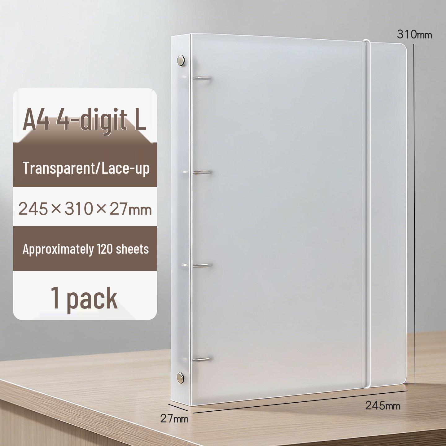 A4 4-Hole Transparent Folder Binder for Loose-Leaf Storage and Organization
