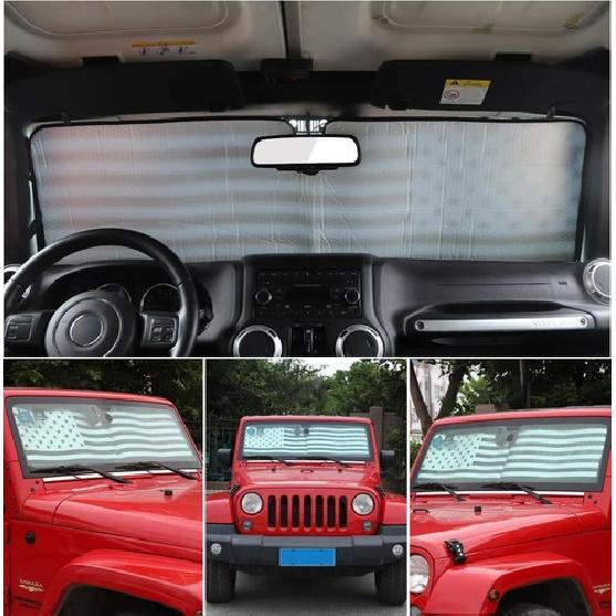 Windshield Sunshade Heat Shield Sun Visor Mat for Jeep Wrangler TJ JK 1997-2018