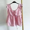 Plaid Ruffled Sleeveless Cropped Top for Women - Slimming, Sweet, Stylish Summer Vest