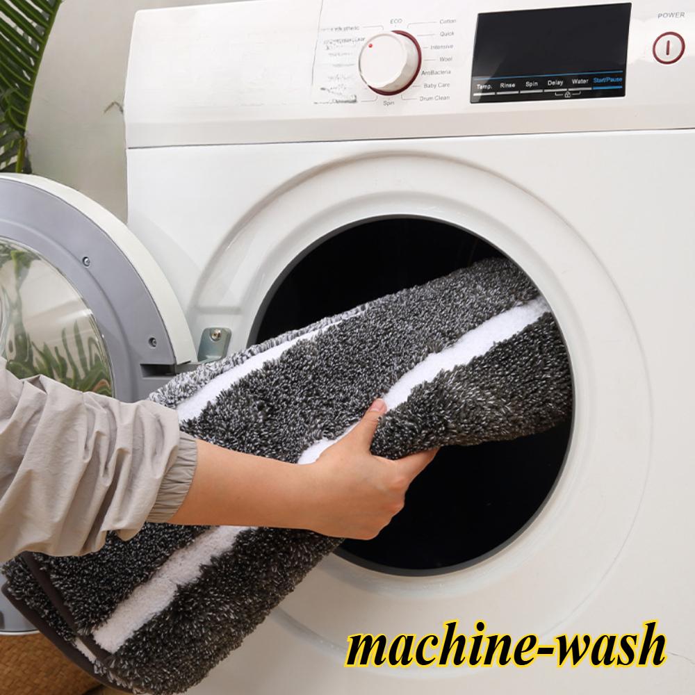 Gradient Stripes Sponge Bathroom Cashmere Thickening Mat Bath Non-slip Carpets In Wash Basin Bathtub  Floor Rug Shower Room Doormat Memory Foam 3D Pad