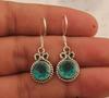 Solid 925 Sterling Silver Blue Topaz Hydro Gemstone Handmade Designer Earring Gift For Mom