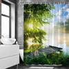 Natural Forest Landscape Shower Curtain 3D Printed Scenery Waterproof Polyester Bath Curtain Home Decor Bathroom Curtain