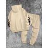 Men's Casual Pullover, Spring and Autumn Long Sleeved Sportswear Set, Casual Classic Cool Street Style, Suitable for Outdoor Wear