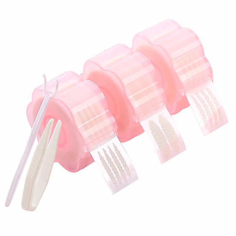 Water-Activated Glue-Free Double Eyelid Tape, Plum Blossom Lace Mesh, Olive-Shaped Beauty Eye Tape