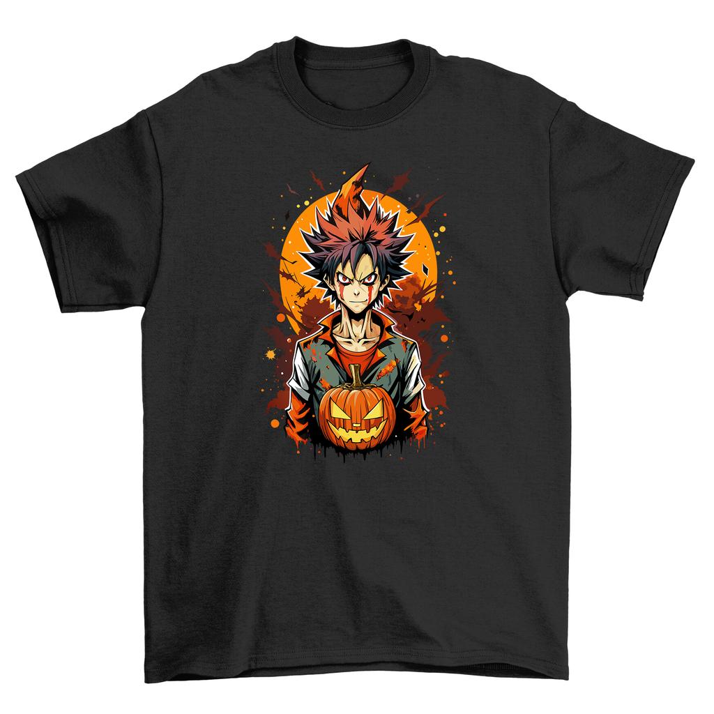 Halloween_211 T-Shirt Mens Womens Tees Top: Spooktacular Anime Fun with a Pumpkin-Headed Protagonist!