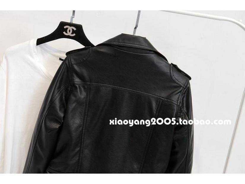 Chaqueta de Motociclista de Cuero PU Ajustada para Mujer Estilo Coreano 2025 - Corta, Versátil, Diseño de Solapa para Primavera/Otoño