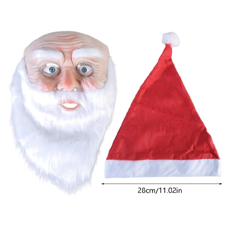 Maschera Barba Babbo Natale per le Feste di Natale Rossa Divertente Parrucca Maschera di Father Christmas per Festa di Natale Costumi Cosplay