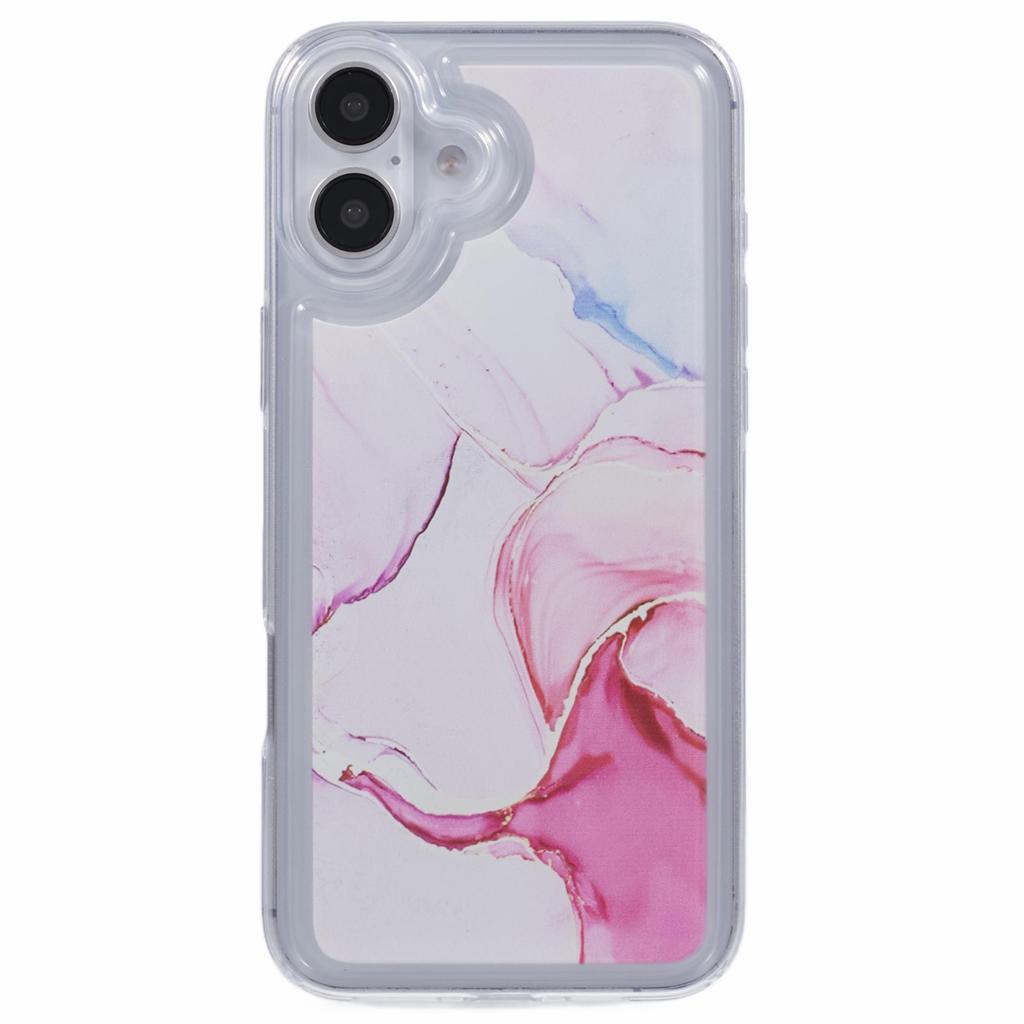 For iPhone 16 Case Marble Pattern Airbag Drop Protection TPU Phone Cover
