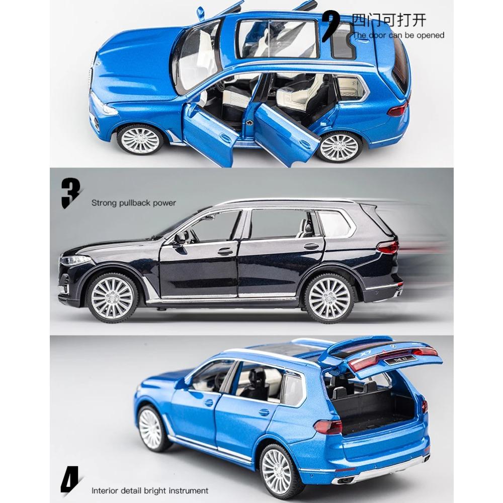 1/32 BMW X7 SUV Alloy Toy Car Model Wheel Steering Sound and Light Children's Toy Collectibles Birthday Gift