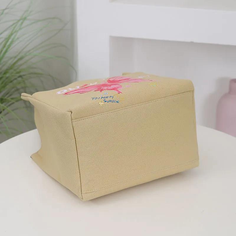 WTEMPO Ethnic Style Retro Mommy Bags Canvas Lunch Box Handbags Aluminum Foil Insulated Work Hand-carried Lunch Bags