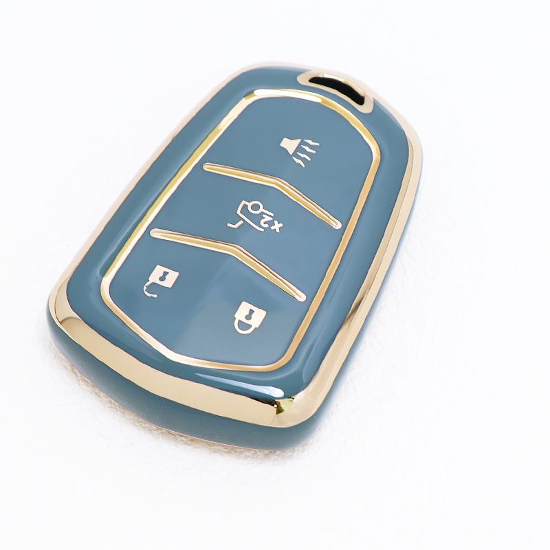 Auto Shell Fob Keyless Protector Car Key Case Cover 4 Buttons For Cadillac - Escalade Ats Cts Ct6 Xts Xt5 Srx