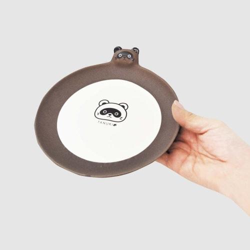 Skater Die Cut Medium Plate 18cm Ceramic Dish Plate Tableware Ceramic Cute TANUKI Tanuki Animal Pattern Ceramic Cute Cute CHPL18D-A