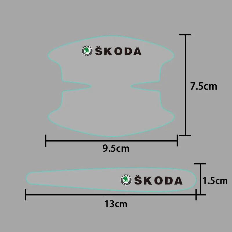 For Skoda Car Exterior Accessories Door Protective Sticker Badge Octavia 2 A7 Tour RS Fabia 2 1 Rapid Kodiaq Superb Kamiq Yeti Dnhr35