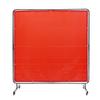Pantalla de Soldadura con Marco, Pantalla Cortina de Soldadura de 1,8 x 1,8 m, Pantalla de Protección para Soldadura de Vinilo Resistente al Fuego sobre 4 Ruedas Giratorias (2 con cerradura)