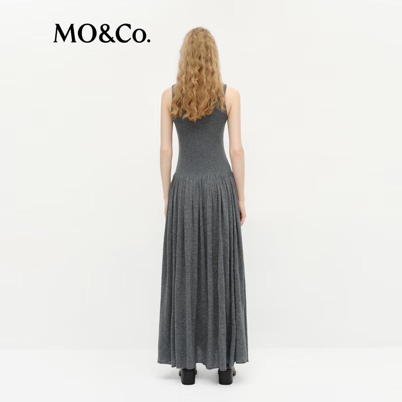 MO&Co. Women's Merino Wool Low-Waist Knit Long Dress