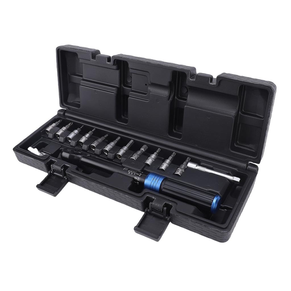 14Pcs Torsion Wrench Set 1 4in Industrial Preset Accurate 72 Teeth Rachet Adjustable for Automotive Bike Repair