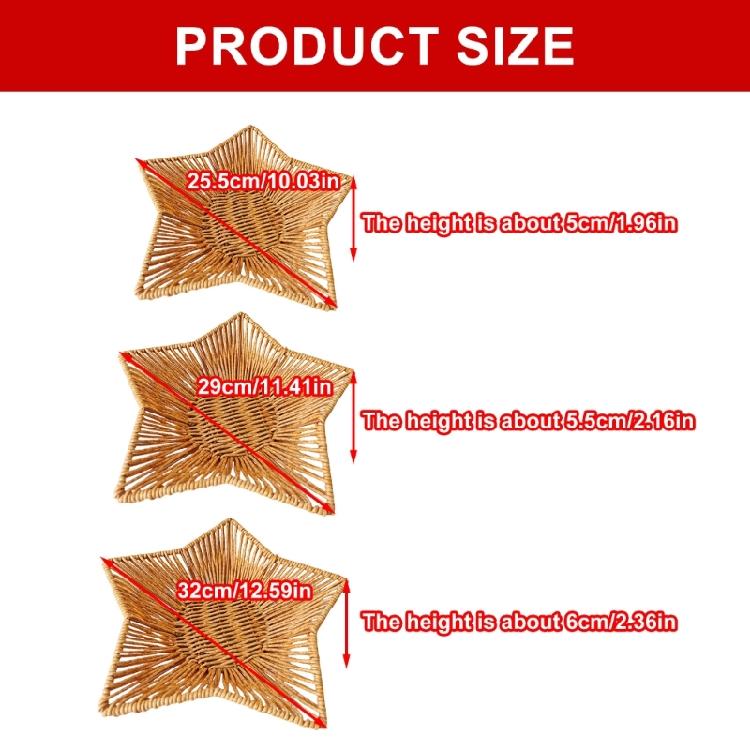 Spacious Imitation Rattan Basket Multifunctional Star Shaped Snacks Storage Plate Woven Home Vegetable Display Tray