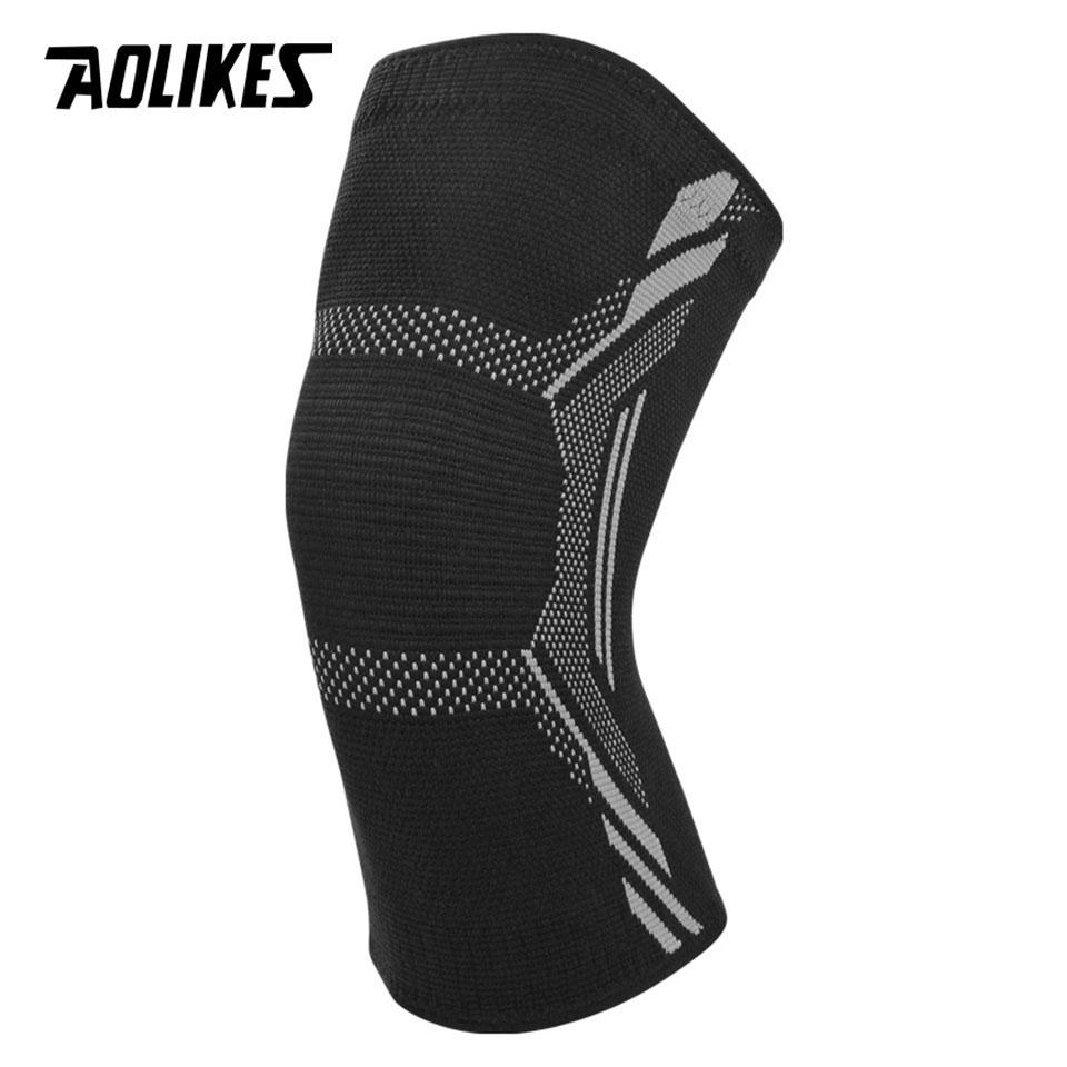 Aolikes 1 Stück Sport Kniebandage Rutschfeste Knieorthesen für Knieschmerzen Frauen & Männer, Kompressions-Kniesleeves zum Laufen Radfahren