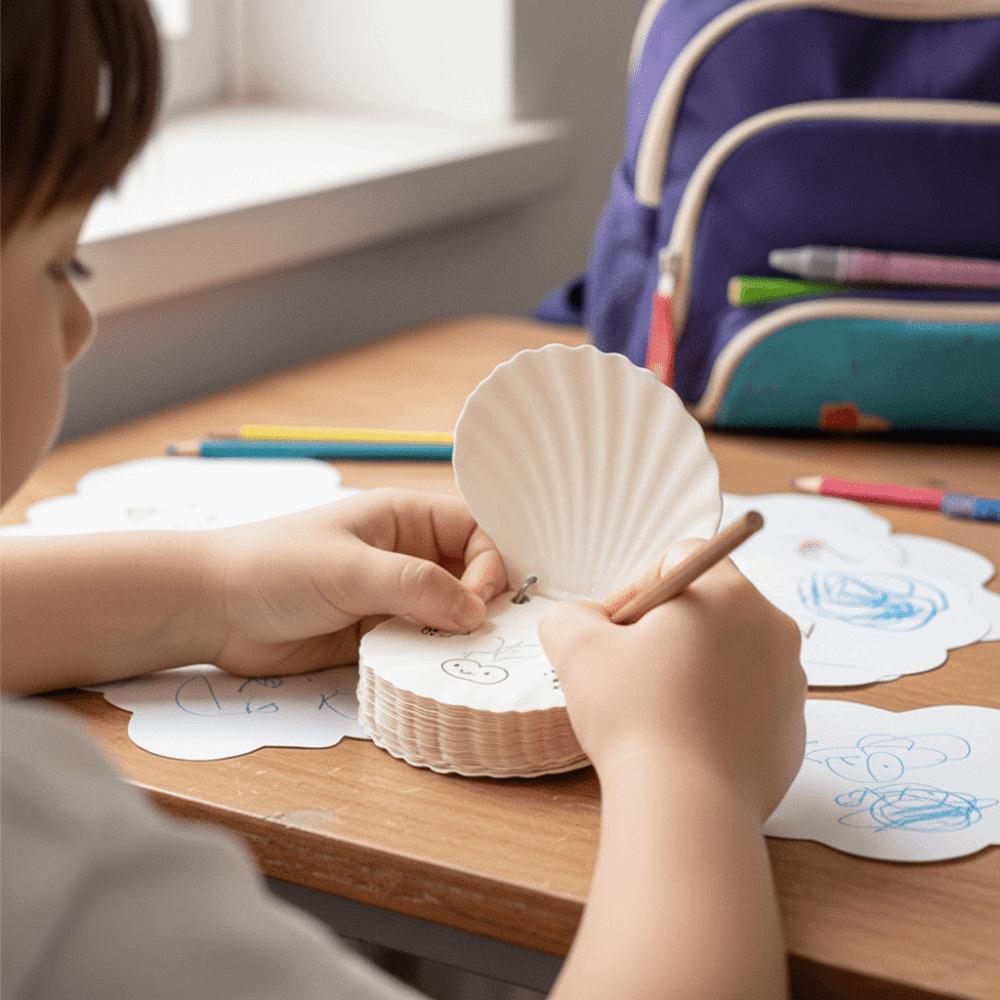 Natural Seashell Loose-leaf Notepad Multi-Purpose Refillable Notepad Diary Book  Students Use