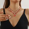 Luxury Jewelry Two-Piece Set Women's Pendant Necklace and Earrings Jewelry Accessories