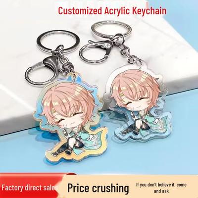 Customized Transparent Acrylic Keychain with Double-Layer Anime Standee and DIY Cartoon Pendant Accessories