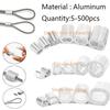 5-500pcs Aluminium Sleeve,Double Hole Cable Crimp Sleeve 8-Shape Aluminum Cable Stopper Crimp Rope Hardware Accessories