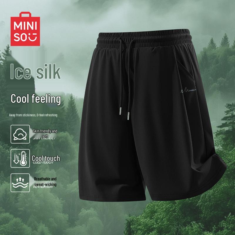 MINISO Men's Ice Silk Quick-Dry Casual Sports Shorts
