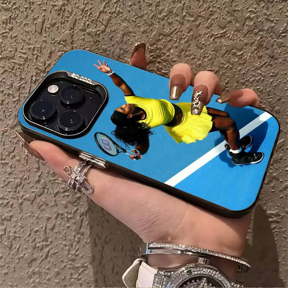 Tennis-S-Serena Williams For iPhone 17 16 15 14 13 12 11 Pro Max XS  17 Air Silicone Colored Silver Bumper Cover