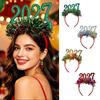 Bentiță Anul Nou 2027 Accesoriu de Păr Festiv pentru Petreceri de Crăciun cu Detaliu Cifra Strălucitoare și Ornamente cu Stele Mici