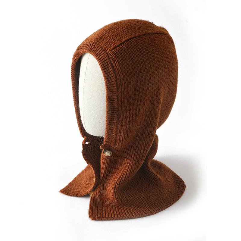 Winter Skullies Beanies Hat Buttons Bib Men Warm Windproof Cap Women Wool Scarf Caps Balaclava Mask Gorras Bonnet Knitted Hats