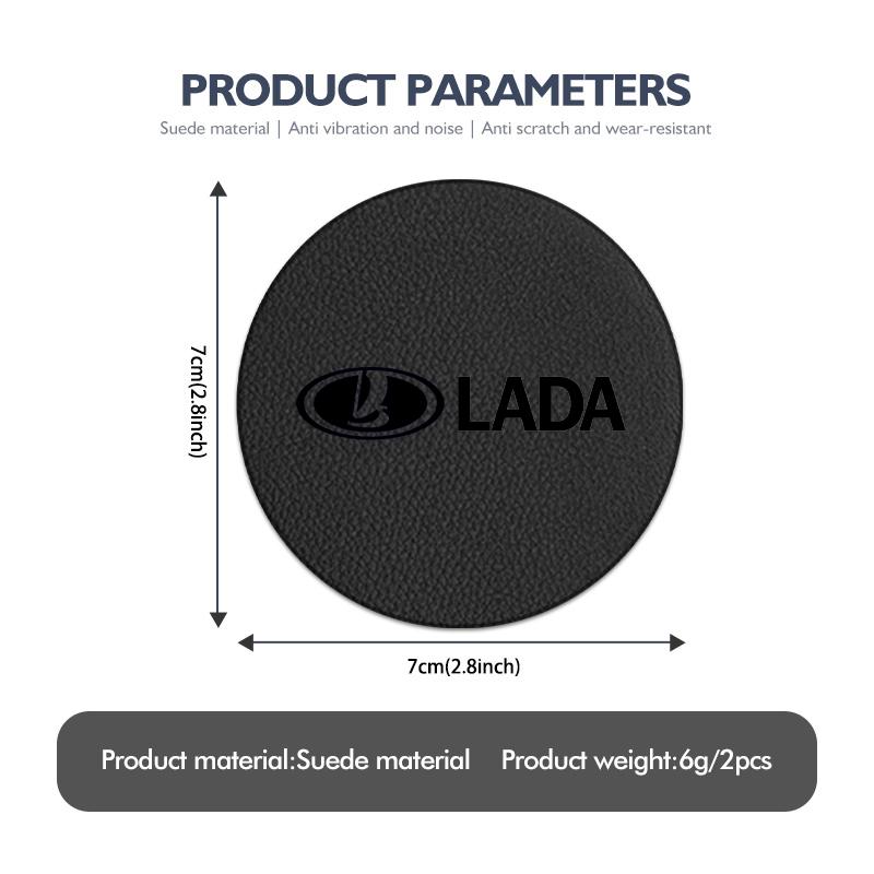 For Lada Auto Cup Holder Pad Anti-Slip Leather Durable Decoration Niva Vesta Granta Riva Samara Priora 4x4 Urban