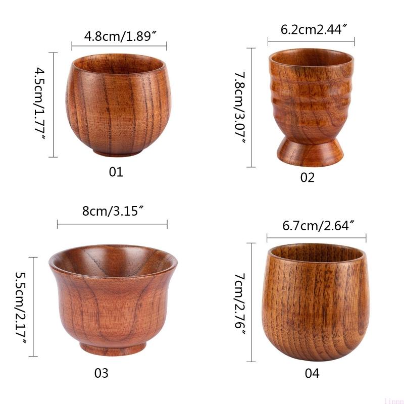 Japanese for Creative Wooden Cup Household Solid Cups Belly Cups Tea Cup Wooden Sake Cup Tableware Material